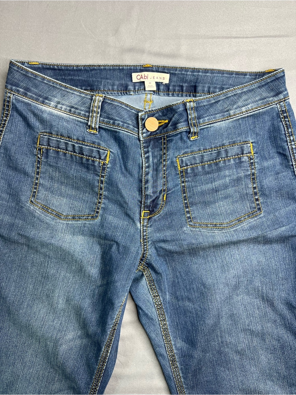 CAbi Farah Flare Jeans Size 8 Medium Wash